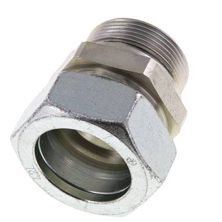 G 1 1/2'' mâle x 42L Anneau de coupe droit en acier zingué avec joint FKM 160 Bar DIN 2353