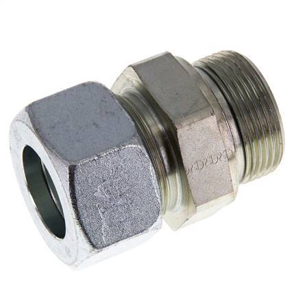 G 1 1/4'' mâle x 30S Anneau de coupe droit en acier zingué avec joint FKM 400 Bar DIN 2353