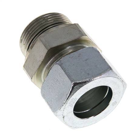 G 1 1/4'' mâle x 30S Anneau de coupe droit en acier zingué avec joint FKM 400 Bar DIN 2353