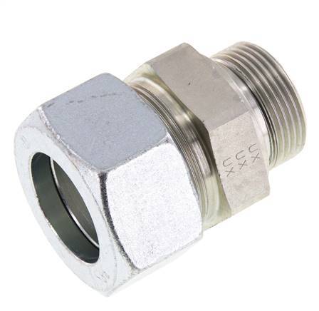 G 1 1/4'' Male x 38S Zinc plated Steel Straight Cutting Ring with FKM Seal 315 Bar DIN 2353