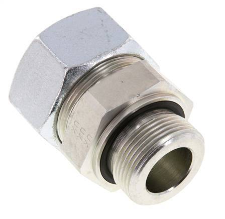 G 1 1/4'' mâle x 38S Anneau de coupe droit en acier zingué avec joint FKM 315 Bar DIN 2353