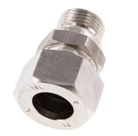 G 1/2'' mâle x 18L Anneau de coupe droit en acier inoxydable 315 Barre DIN 2353