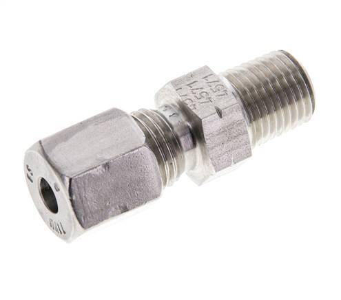 1/4'' NPT Male x 6S Stainless steel Straight Cutting Ring 630 Bar DIN 2353