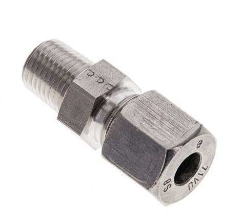 1/4'' NPT Male x 8S Stainless steel Straight Cutting Ring 630 Bar DIN 2353