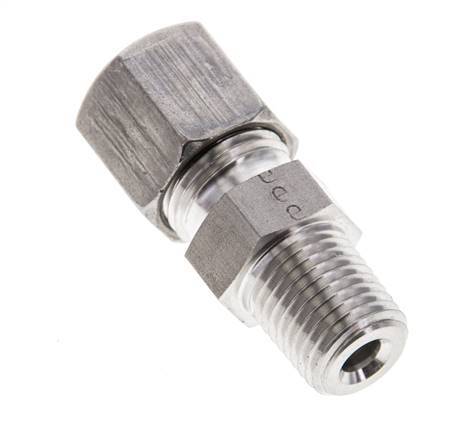 1/4'' NPT Male x 8S Stainless steel Straight Cutting Ring 630 Bar DIN 2353