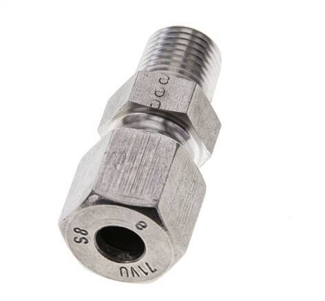 1/4'' NPT Male x 8S Stainless steel Straight Cutting Ring 630 Bar DIN 2353