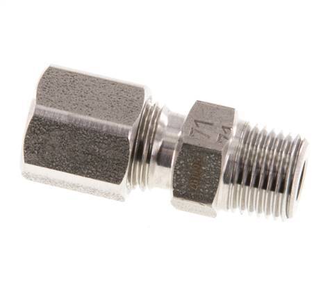 R 1/8'' mâle x 6LL Anneau de coupe droit en acier inoxydable 100 Bar DIN 2353