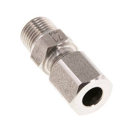 R 1/8'' mâle x 6LL Anneau de coupe droit en acier inoxydable 100 Bar DIN 2353