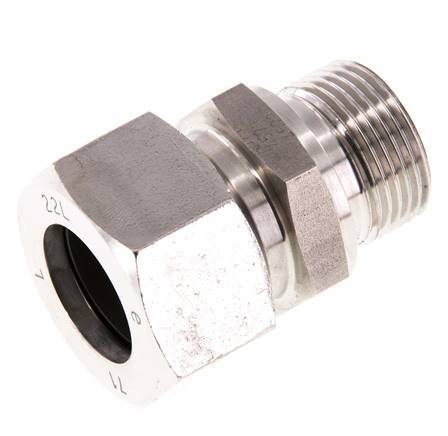 G 3/4'' mâle x 22L Anneau de coupe droit en acier inoxydable 160 Bar DIN 2353