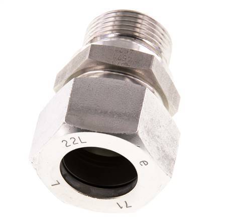 G 3/4'' mâle x 22L Anneau de coupe droit en acier inoxydable 160 Bar DIN 2353