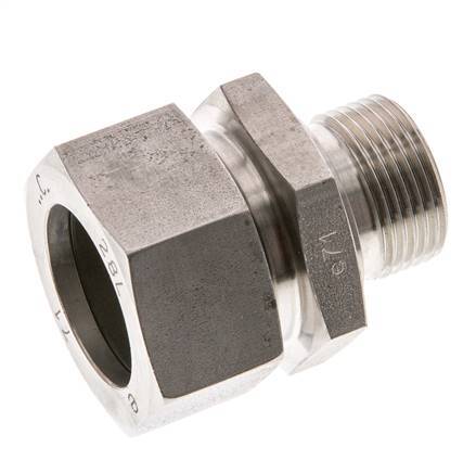 G 3/4'' Male x 28L Stainless steel Straight Cutting Ring 160 Bar DIN 2353