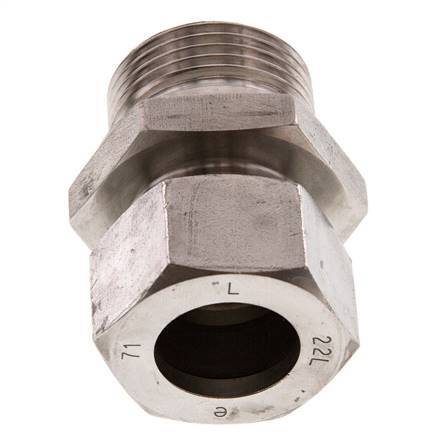 G 1'' mâle x 22L Anneau de coupe droit en acier inoxydable 160 Bar DIN 2353