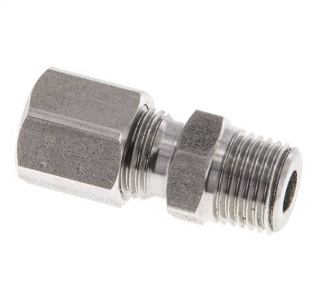 M10x1 Mâle x 6LL Anneau de coupe droit en acier inoxydable 100 Bar DIN 2353