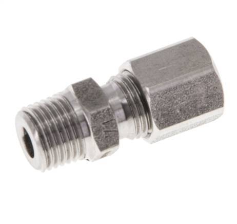 M10x1 Mâle x 6LL Anneau de coupe droit en acier inoxydable 100 Bar DIN 2353