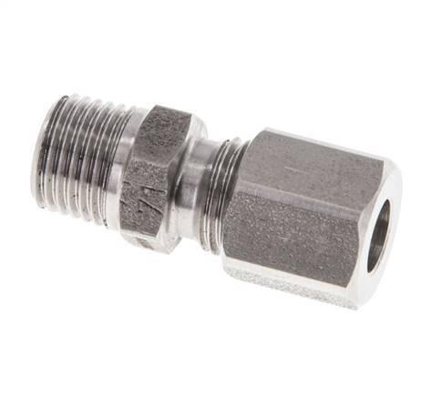 M10x1 Mâle x 6LL Anneau de coupe droit en acier inoxydable 100 Bar DIN 2353