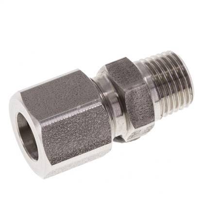 M10x1 Male x 8LL Stainless steel Straight Cutting Ring 100 Bar DIN 2353
