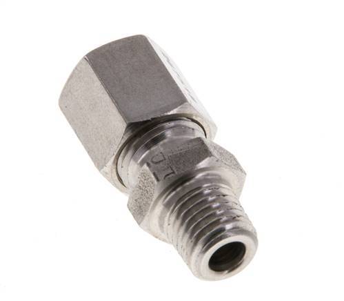 M8x1 Mâle x 6LL Anneau de coupe droit en acier inoxydable 100 Bar DIN 2353