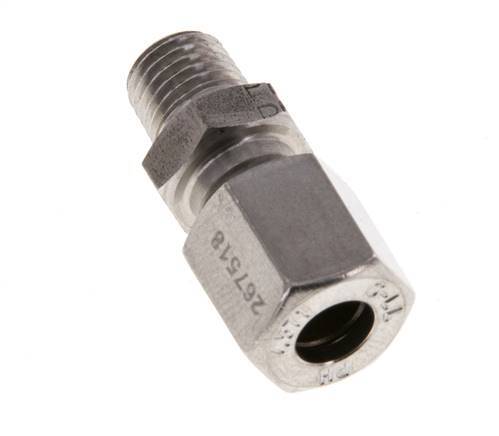 M8x1 Mâle x 6LL Anneau de coupe droit en acier inoxydable 100 Bar DIN 2353
