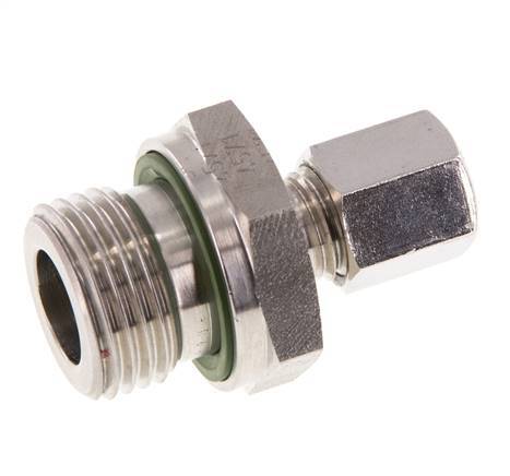G 1/2'' mâle x 6L Bague coupante droite en acier inoxydable avec joint FKM 315 Bar DIN 2353