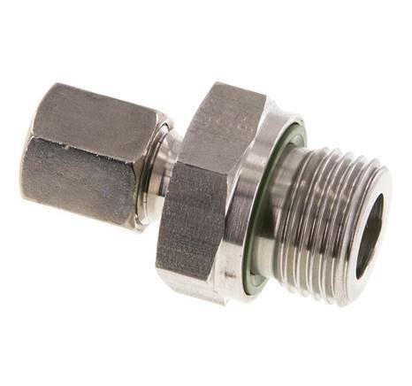 G 1/2'' mâle x 6S Bague coupante droite en acier inoxydable avec joint FKM 630 Bar DIN 2353