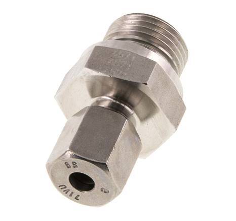 G 1/2'' mâle x 6S Bague coupante droite en acier inoxydable avec joint FKM 630 Bar DIN 2353