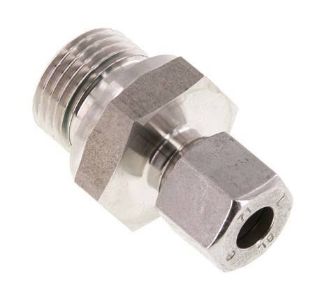 G 1/2'' mâle x 8L Bague coupante droite en acier inoxydable avec joint FKM 315 Bar DIN 2353