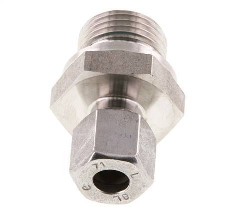 G 1/2'' mâle x 8L Bague coupante droite en acier inoxydable avec joint FKM 315 Bar DIN 2353