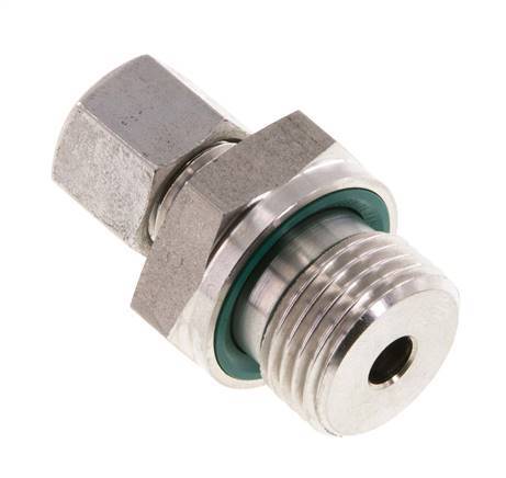 G 1/2'' mâle x 8L Bague coupante droite en acier inoxydable avec joint FKM 315 Bar DIN 2353