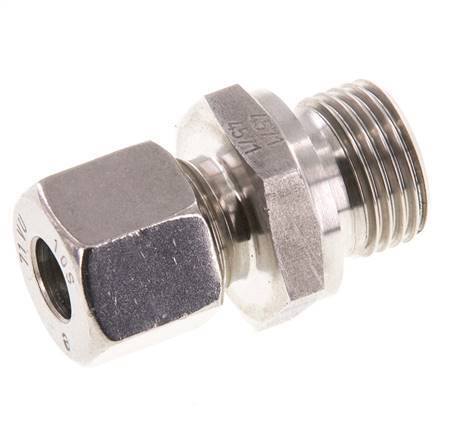 G 1/2'' mâle x 10S Bague coupante droite en acier inoxydable avec joint FKM 630 Bar DIN 2353