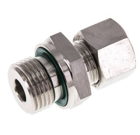 G 1/2'' mâle x 12L Anneau de coupe droit en acier inoxydable avec joint FKM 315 Bar DIN 2353