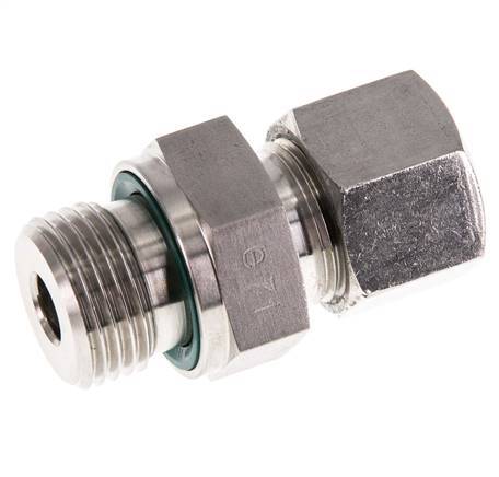 G 1/2'' mâle x 12S Bague coupante droite en acier inoxydable avec joint FKM 630 Bar DIN 2353