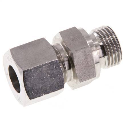 G 1/2'' mâle x 14S Bague coupante droite en acier inoxydable avec joint FKM 630 Bar DIN 2353