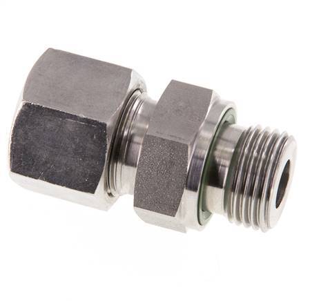 G 1/2'' mâle x 14S Bague coupante droite en acier inoxydable avec joint FKM 630 Bar DIN 2353