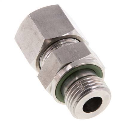 G 1/2'' mâle x 14S Bague coupante droite en acier inoxydable avec joint FKM 630 Bar DIN 2353