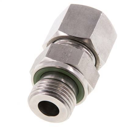 G 1/2'' mâle x 14S Bague coupante droite en acier inoxydable avec joint FKM 630 Bar DIN 2353