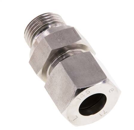 G 1/2'' mâle x 14S Bague coupante droite en acier inoxydable avec joint FKM 630 Bar DIN 2353