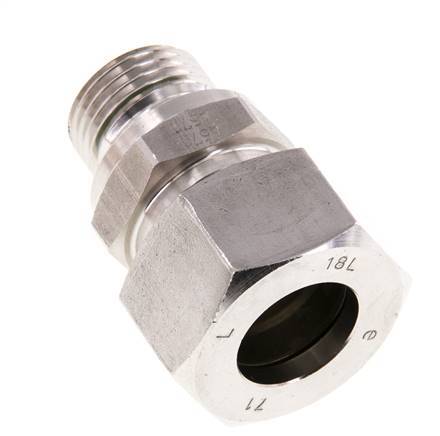 G 1/2'' mâle x 18L Anneau coupant droit en acier inoxydable avec joint FKM 315 Bar DIN 2353