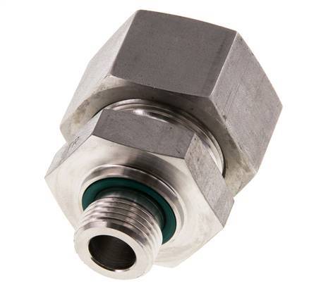 G 1/2'' mâle x 25S Bague coupante droite en acier inoxydable avec joint FKM 400 Bar DIN 2353