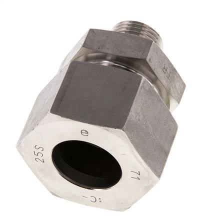 G 1/2'' mâle x 25S Bague coupante droite en acier inoxydable avec joint FKM 400 Bar DIN 2353