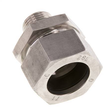 G 1/2'' mâle x 28L Anneau de coupe droit en acier inoxydable avec joint FKM 160 Bar DIN 2353