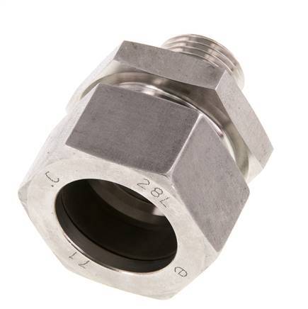 G 1/2'' mâle x 28L Anneau de coupe droit en acier inoxydable avec joint FKM 160 Bar DIN 2353