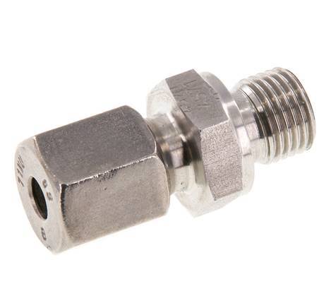 G 1/4'' mâle x 6S Bague coupante droite en acier inoxydable avec joint FKM 630 Bar DIN 2353