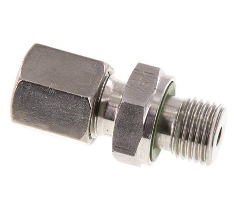 G 1/4'' mâle x 6S Bague coupante droite en acier inoxydable avec joint FKM 630 Bar DIN 2353