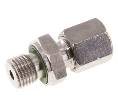 G 1/4'' mâle x 6S Bague coupante droite en acier inoxydable avec joint FKM 630 Bar DIN 2353