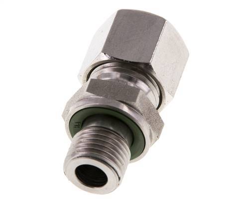 G 1/4'' mâle x 10L Bague coupante droite en acier inoxydable avec joint FKM 315 Bar DIN 2353