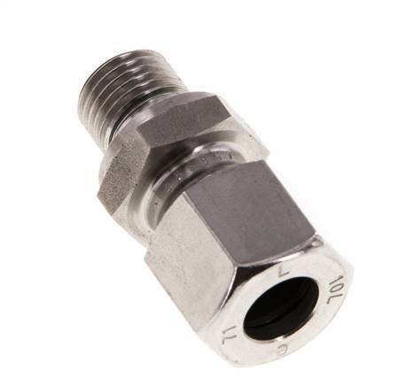 G 1/4'' mâle x 10L Bague coupante droite en acier inoxydable avec joint FKM 315 Bar DIN 2353