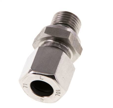 G 1/4'' mâle x 10L Bague coupante droite en acier inoxydable avec joint FKM 315 Bar DIN 2353