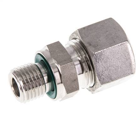 G 1/4'' mâle x 12L Anneau de coupe droit en acier inoxydable avec joint FKM 315 Bar DIN 2353