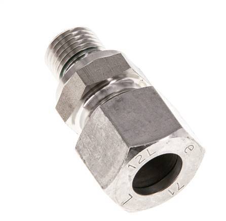 G 1/4'' mâle x 12L Anneau de coupe droit en acier inoxydable avec joint FKM 315 Bar DIN 2353