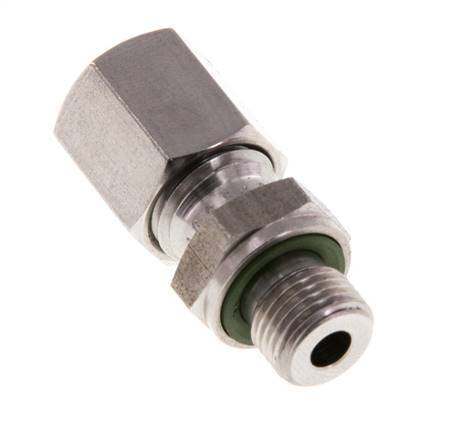G 1/8'' mâle x 6L Bague coupante droite en acier inoxydable avec joint FKM 315 Bar DIN 2353
